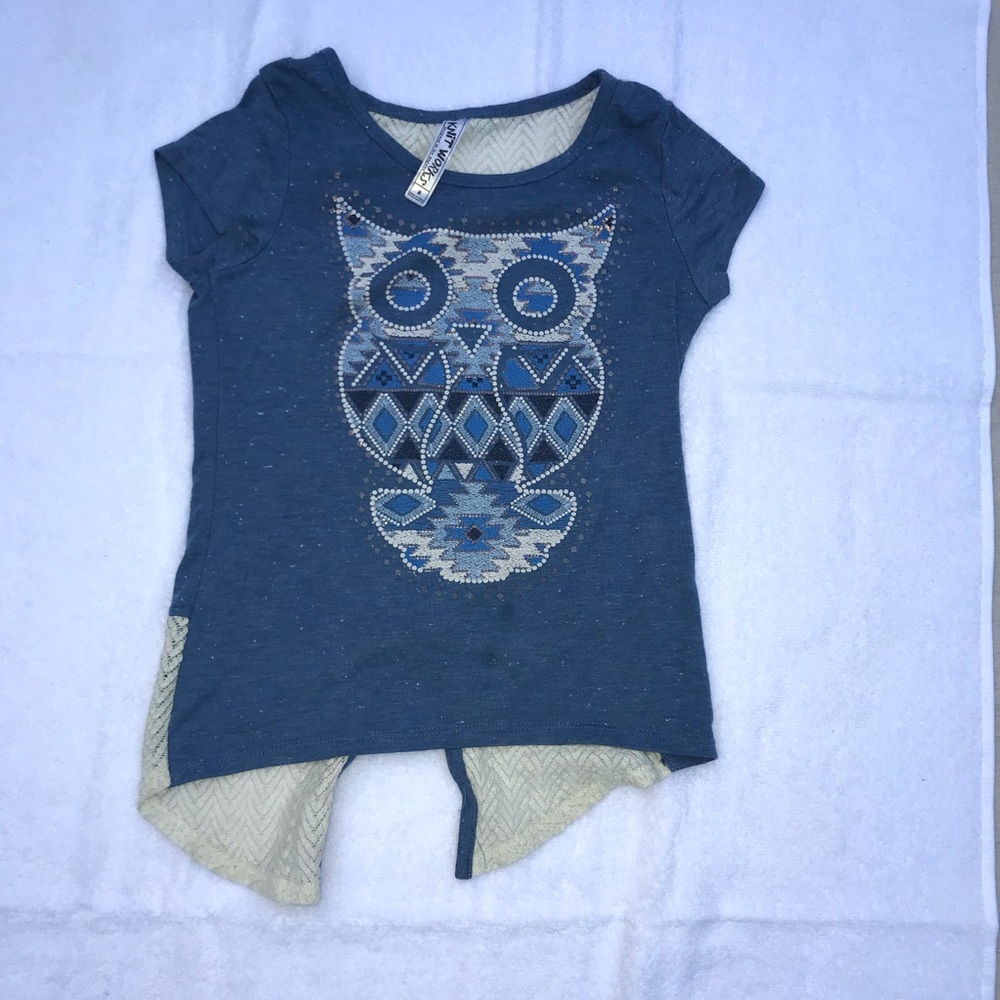 2 owl shirts from knit work and beutees